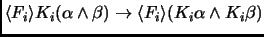 $\langle F_i \rangle K_i(\alpha\land \beta) \to \langle F_i
\rangle (K_i\alpha\land K_i\beta)$