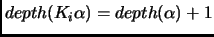 $depth(K_i\alpha) = depth(\alpha) + 1$